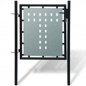 Poartă neagră pentru gard 100 x 150 cm