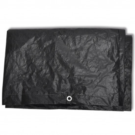 Prelată mobilier exterior din poliratan cu 10 inele 260 x 260 x 90 cm - Img 5