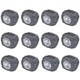Reflector solar LED în formă de piatră 12 buc