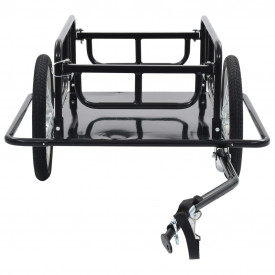 Remorcă de bicicletă, negru, 130 x 73 x 48,5 cm, oțel - Img 3