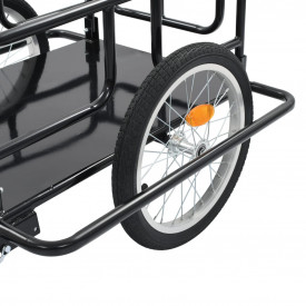 Remorcă de bicicletă, negru, 130 x 73 x 48,5 cm, oțel - Img 8