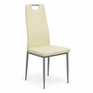 Scaun de living si bucatarie BUC 264, piele ecologica, picioare metalice, spatar inalt, 120 kg - Img 2
