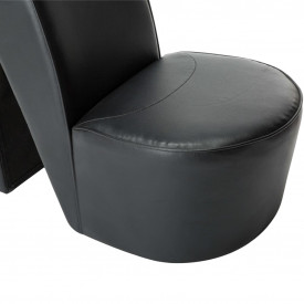 Scaun, design toc înalt, negru, piele ecologică - Img 6