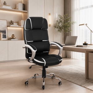 Scaun directorial OFF 357, piele ecologica, mecanism de balans, robust, 110 kg