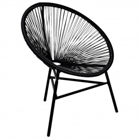 Scaun oval din poli-ratan negru