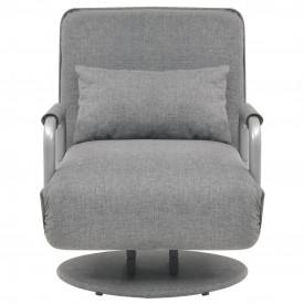Scaun pivotant canapea extensibilă, gri deschis, 60 x 75 x 80 cm - Img 3
