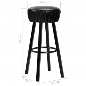 Scaune de bar, 2 buc., piele artificială, negru - Img 6