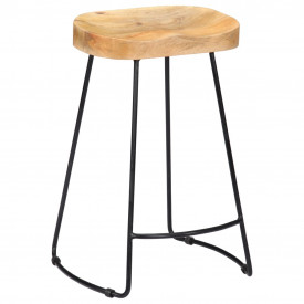 Scaune de bar Gavin, 2 buc., 45x40x62 cm, lemn masiv de mango - Img 10