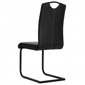 Scaune de bucătărie 4 buc piele artificială 43x55x100 cm, negru - Img 5