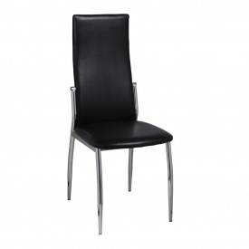 Scaune de bucătărie, 4 buc., piele artificială, negru - Img 3
