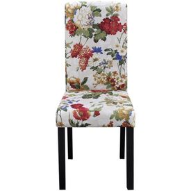 Scaune de bucătărie cu design floral, 2 buc, lemn
