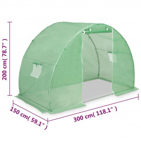 Seră cu fundație din oțel, 4,5 m², 300 x 150 x 200 cm - Img 12