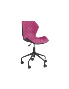 Set birou cu rafturi HM Narvik B1, cadru metalic, PAL melaminat, 120x64x120 cm, stejar sonoma alb si scaun birou HM Matrix, Ergonomic, Stofa Piele ecologica, 100 Kg, Negru Roz - Img 3