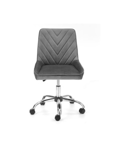 Set birou cu spatii depozitare HM Grosso, rafturi, sertar, PAL melaminat, 149x50x105 cm, stejar auriu antracit si scaun copii HM Rico, ergonomic, stofa tip catifea, 100 kg, gri - Img 3
