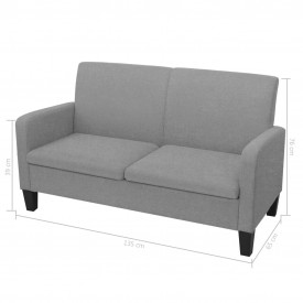 Set canapele, 2 piese, gri deschis, material textil - Img 8