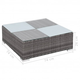 Set de canapele de exterior, 27 piese, poliratan, gri - Img 11