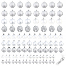 Set globuri de Crăciun 100 de piese, 6 cm, argintiu - Img 2