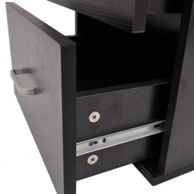 Set mobilier baie format din 9 piese cu chiuvete incluse, Negru - Img 8