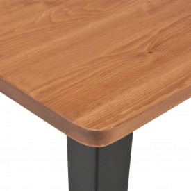 Set mobilier de bar, 3 piese, maro și negru, oțel - Img 5