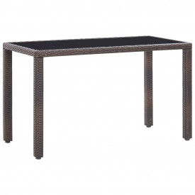 Set mobilier de exterior 11 piese, poliratan, maro - Img 3