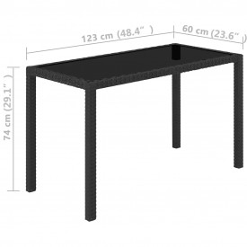 Set mobilier de exterior 11 piese, poliratan, negru - Img 11