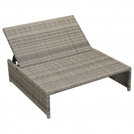 Set mobilier de exterior, 15 piese, poliratan, gri - Img 7