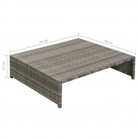 Set mobilier de exterior, 15 piese, poliratan, gri - Img 12