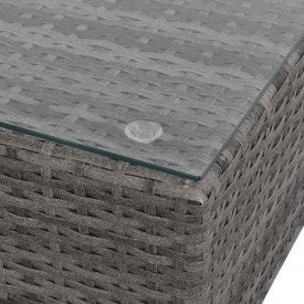 Set mobilier de exterior, 17 piese, poliratan, gri - Img 7