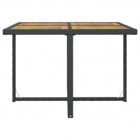Set mobilier de exterior 21 piese, poliratan și acacia, negru - Img 10