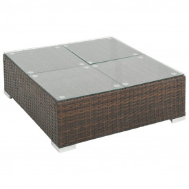 Set mobilier de exterior, 23 piese, poliratan, maro - Img 5