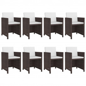 Set mobilier de exterior 25 piese, poliratan, maro - Img 2