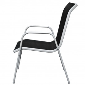 Set mobilier de exterior, 5 piese, negru, oțel - Img 8