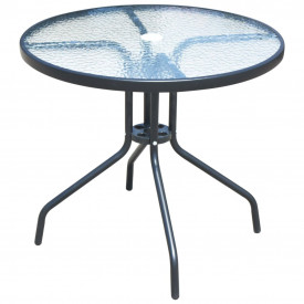 Set mobilier de exterior, 5 piese, oțel, 80 x 71 cm, negru - Img 2