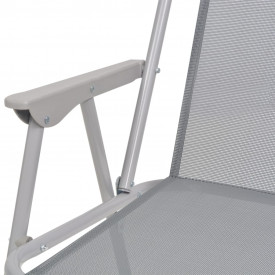 Set mobilier de exterior, 8 piese, textilenă, gri - Img 12