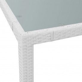 Set mobilier de exterior 9 piese, poliratan, alb crem - Img 4
