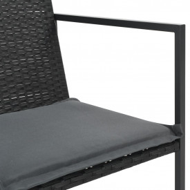 Set mobilier de exterior, 9 piese, poliratan, negru - Img 4