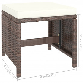 Set mobilier de exterior cu perne, 6 piese, maro, poliratan - Img 11