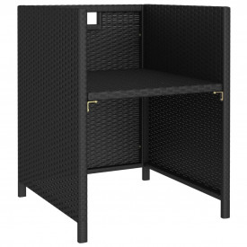 Set mobilier de exterior cu perne, 6 piese, negru, poliratan - Img 5