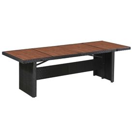 Set mobilier de exterior cu perne, 9 piese, negru, poliratan - Img 1