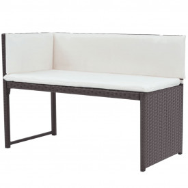 Set mobilier de grădină, 12 piese, poliratan, maro - Img 5