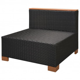 Set mobilier de grădină 21 piese, poliratan, blat WPC, negru - Img 12