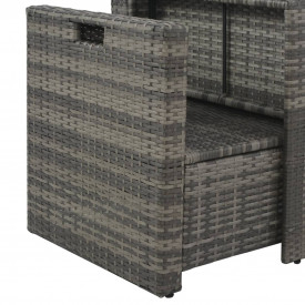 Set mobilier de grădină cu perne, 6 piese, gri, poliratan - Img 6