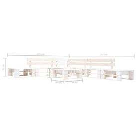 Set mobilier de grădină din paleți, 6 piese, alb, lemn FSC - Img 2