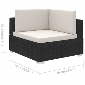 Set mobilier de grădină din poliratan negru 15 buc. - Img 8