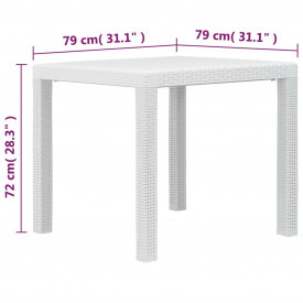 Set mobilier exterior, 5 piese, alb, plastic, aspect ratan - Img 12