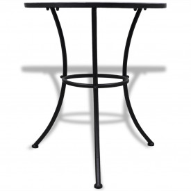 Set mobilier grădină bistro 60 cm mozaic 2 scaune, albastru/alb - Img 3