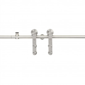 Set piese pentru ușă glisantă, argintiu, 183 cm oțel inoxidabil - Img 2