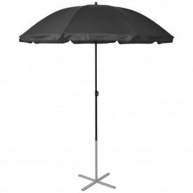 Set șezlonguri cu umbrelă, 3 piese, aluminiu - Img 3