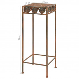 Set suport plante, 3 buc., ruginiu, metal, stil vintage - Img 9