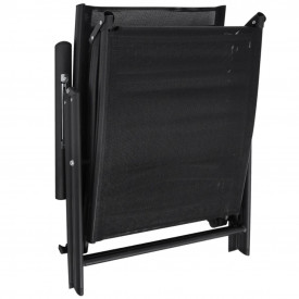 Șezlong pliabil din aluminiu, 178 x 63,5 x 96 cm, negru - Img 5